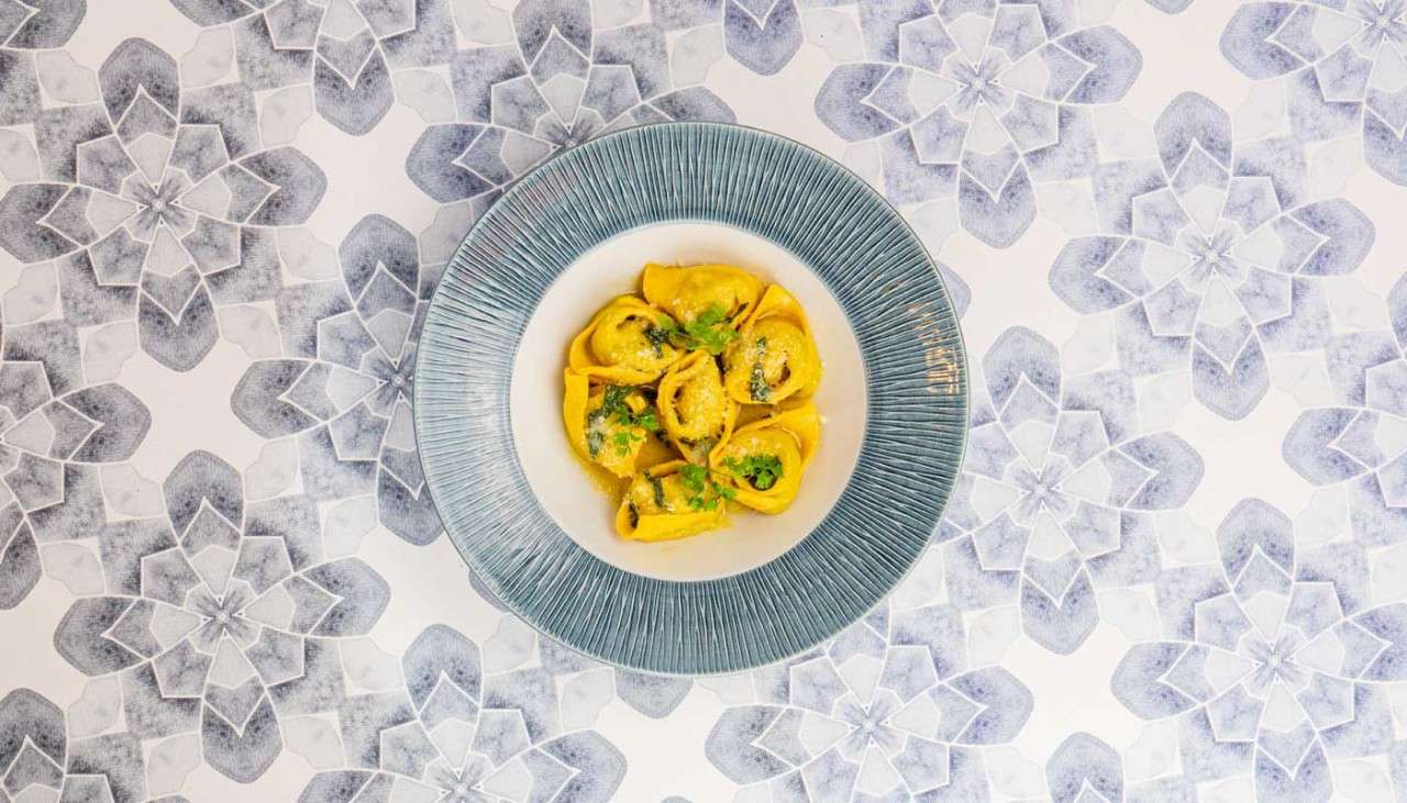 Plate of Spinach and Ricotta Tortelloni