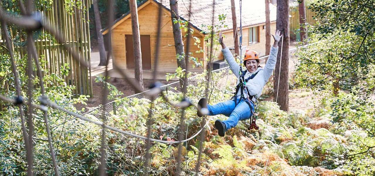 A girl on Aerial Adventure.
