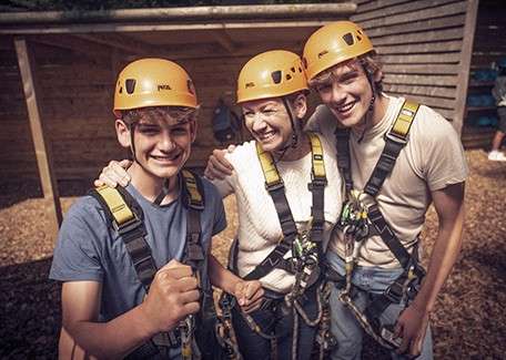 A family having a photo taken together.