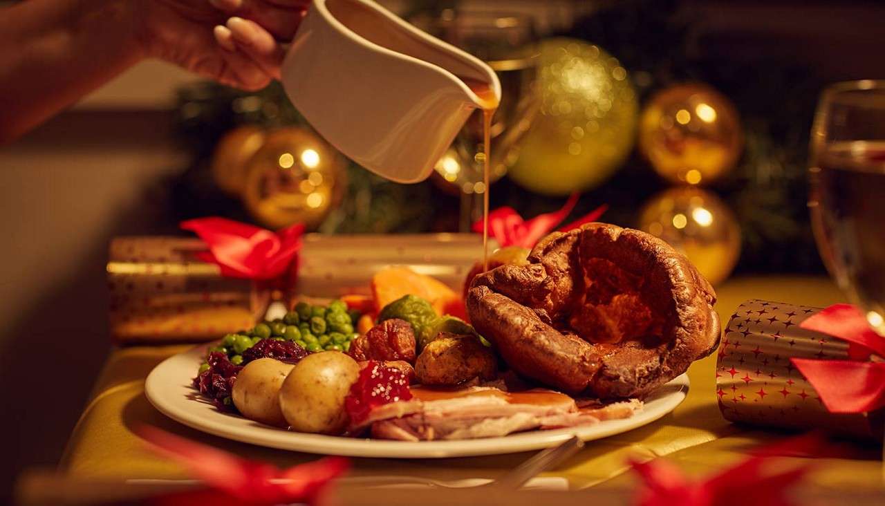 An appetising christmas dinner