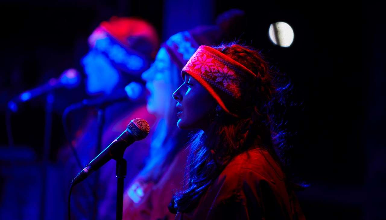 Carol singers performing