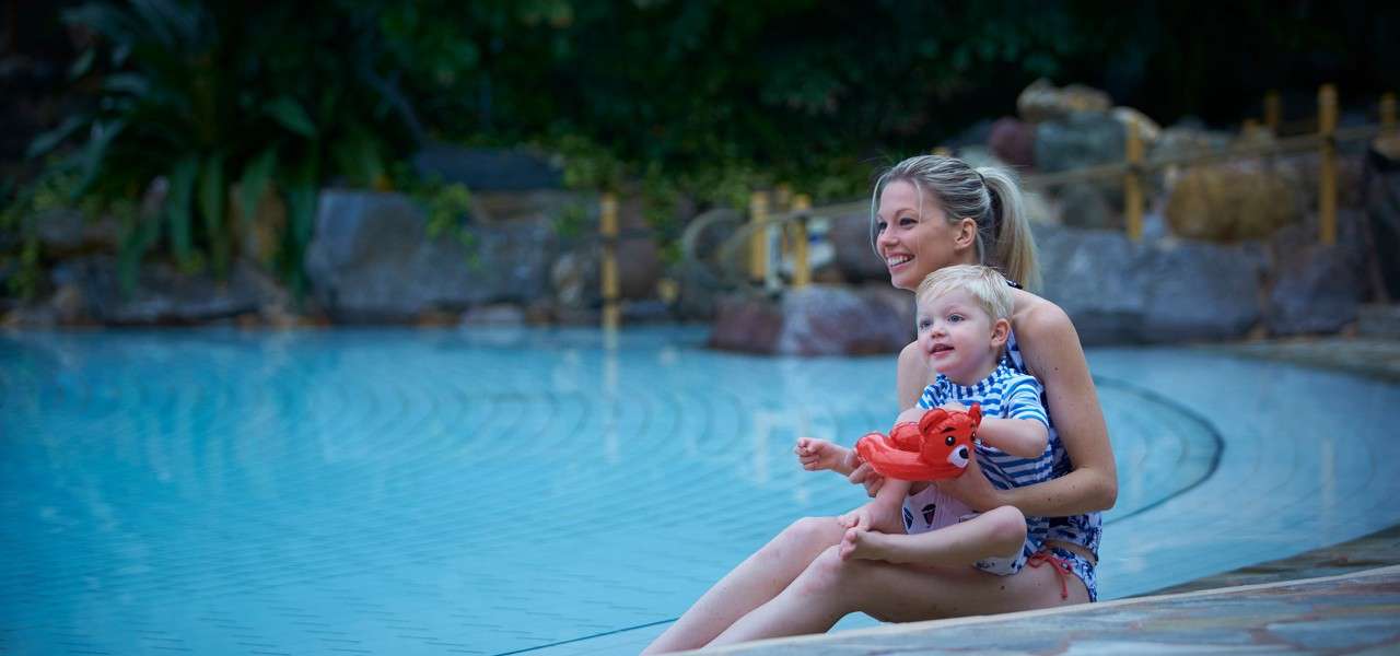 Mother and son in Subtropical Swimming Paradise