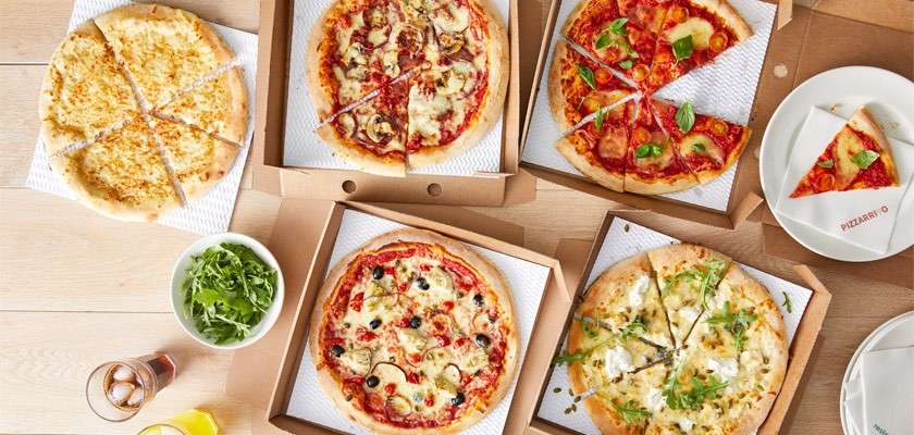 An aerial photo of Pizzarrivo pizzas