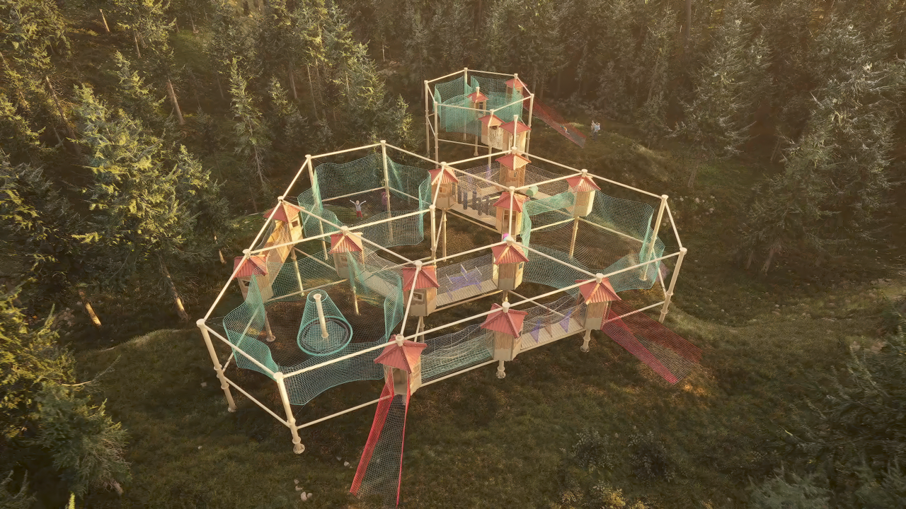 Adventure Nets course suspened in the trees.