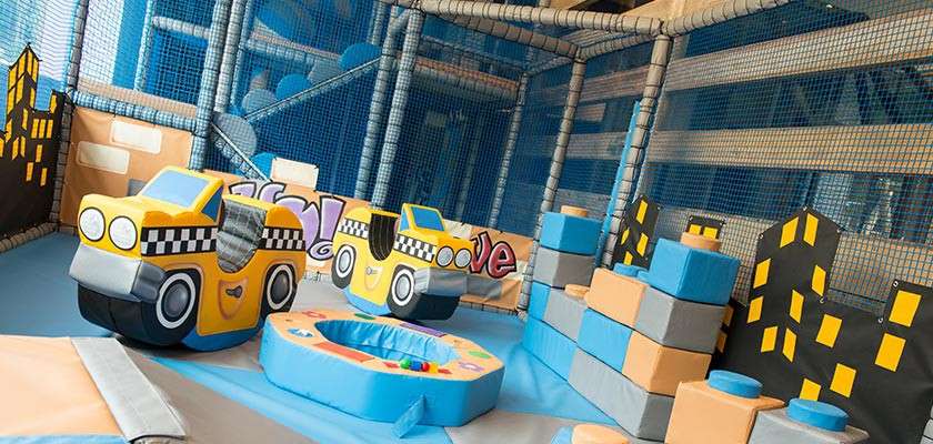 Soft play with a variety of soft toys