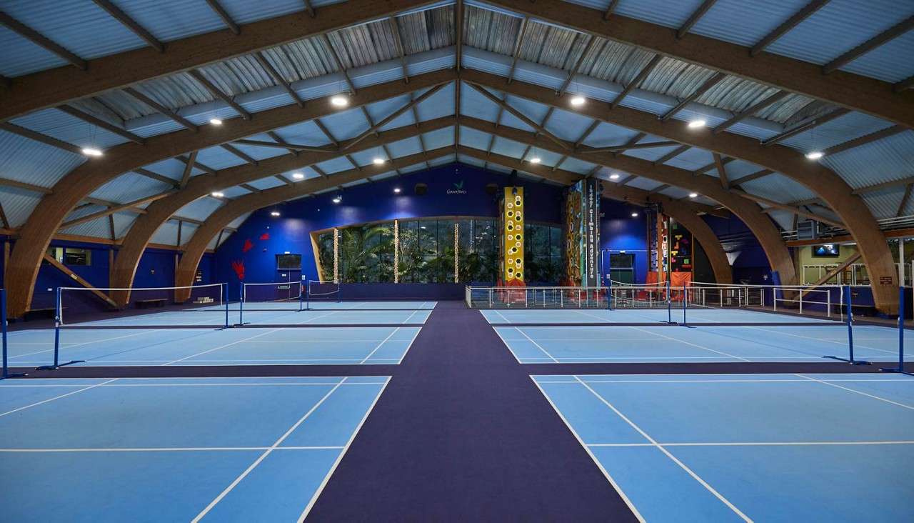 Badminton courts inside the Jardin Des Sports