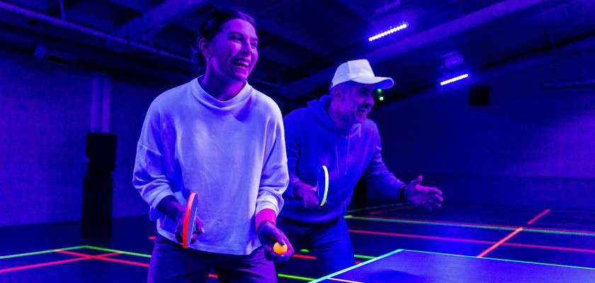 Glow in the dark table tennis table