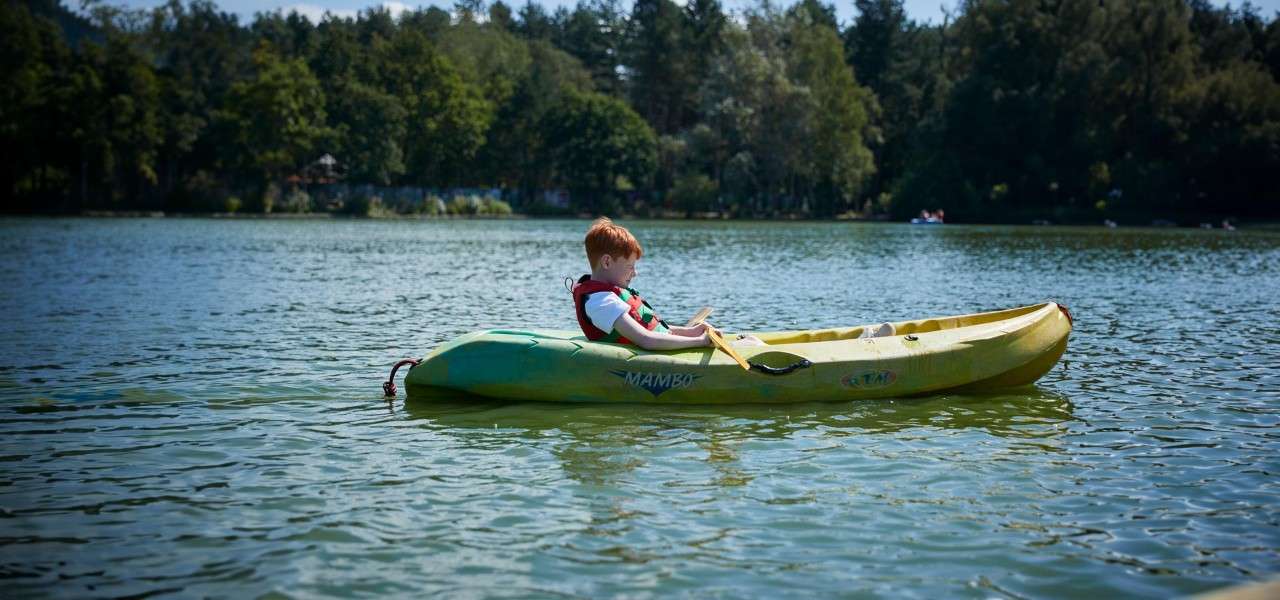 Boy on a kayak