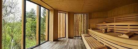 Inside a sauna