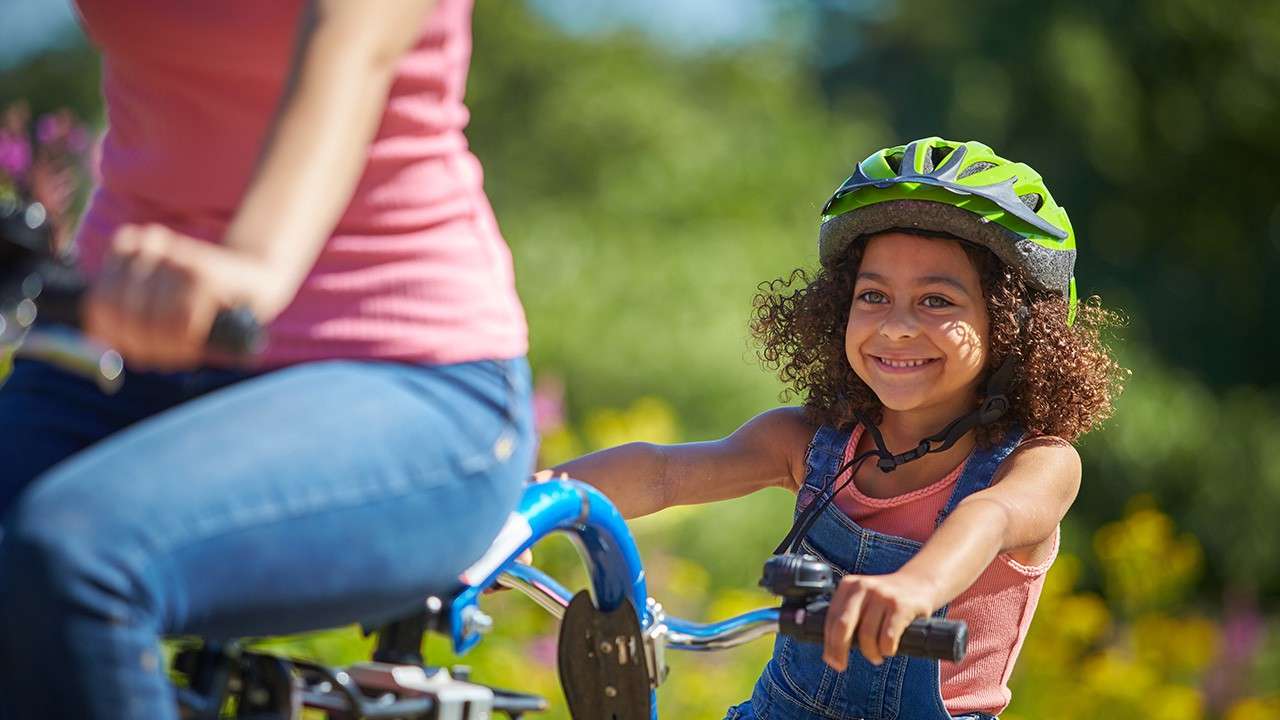 Family on a bike ride