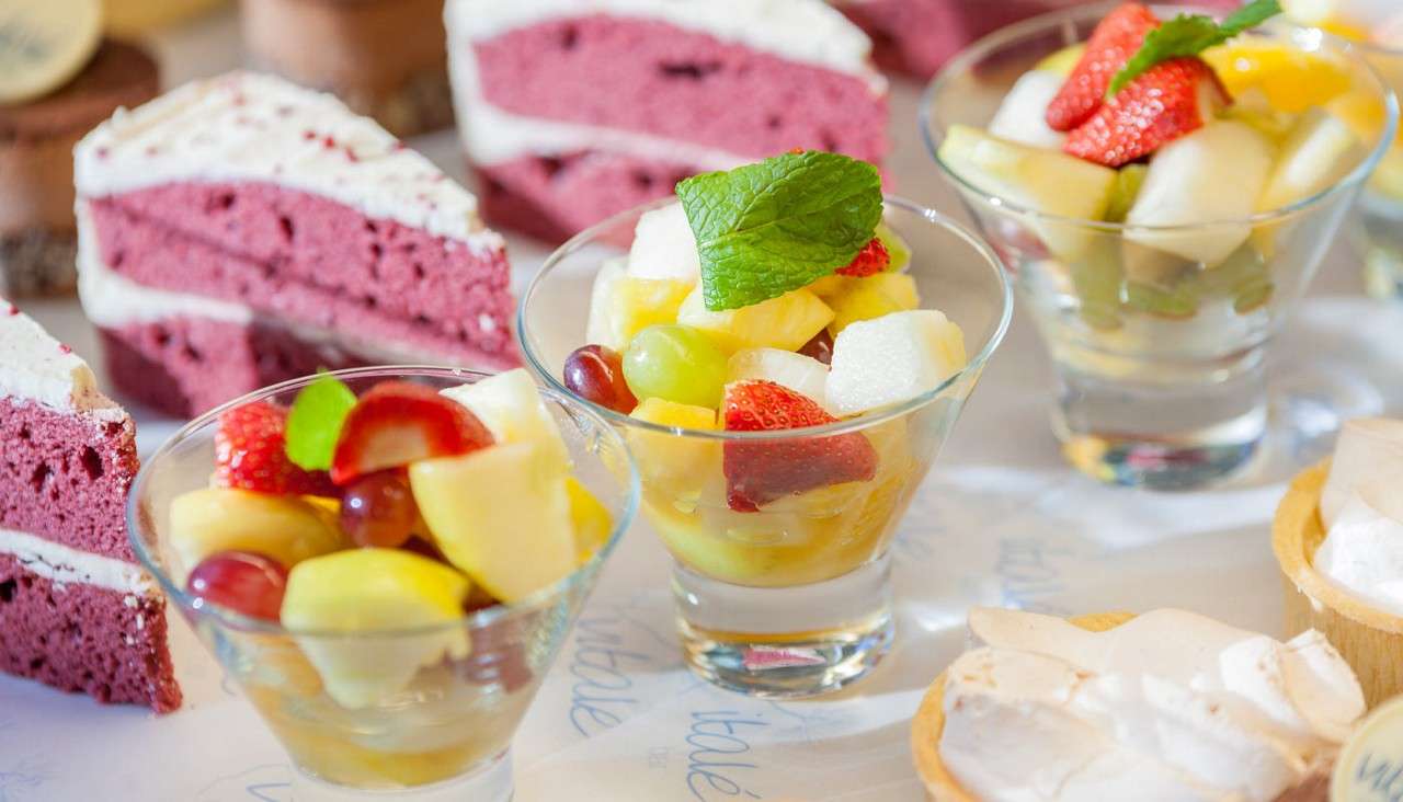 Vitale fruit salad and cake
