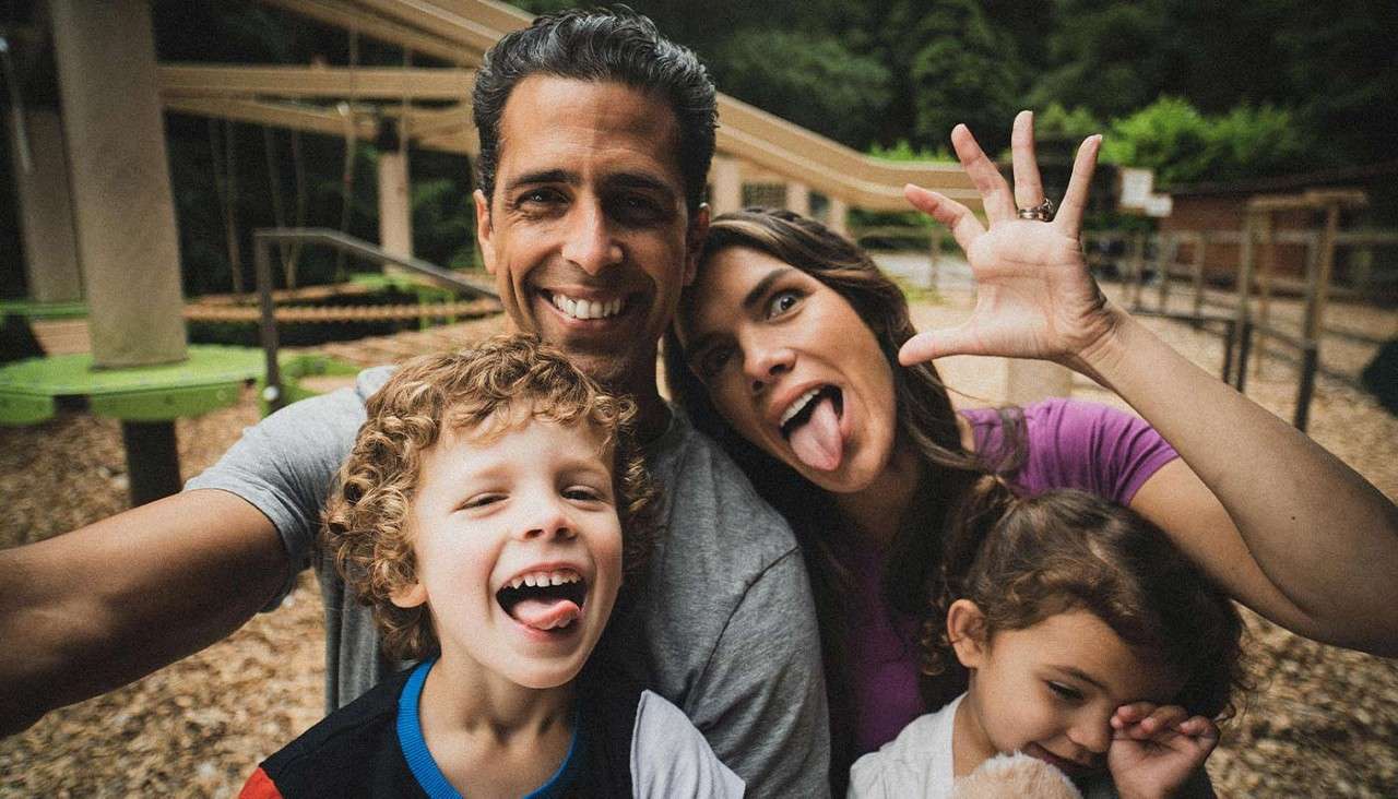 Family taking a selfie