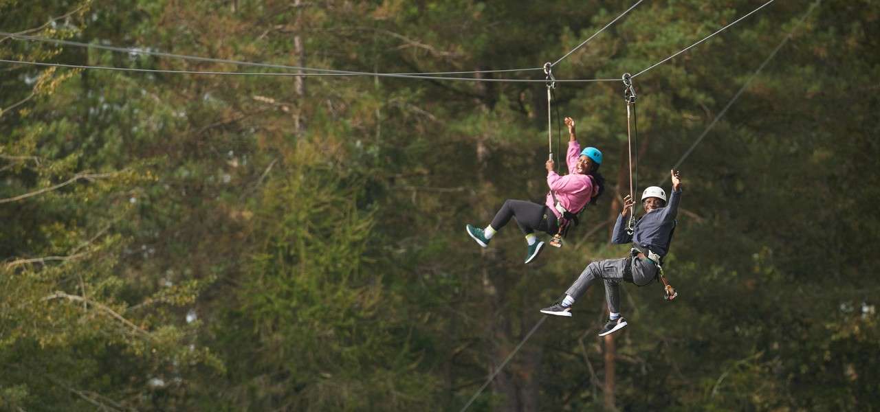 Teenagers on Aerial Adventure.