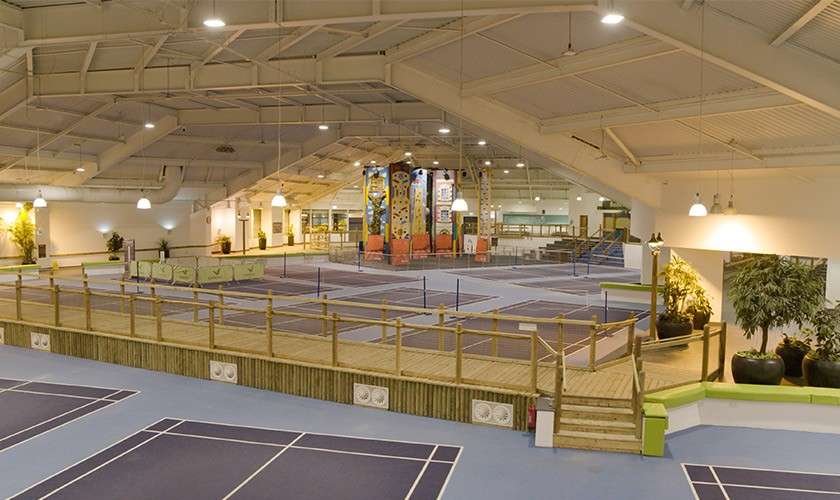 An image of  the indoor Sports Plaza at Elveden Forest.