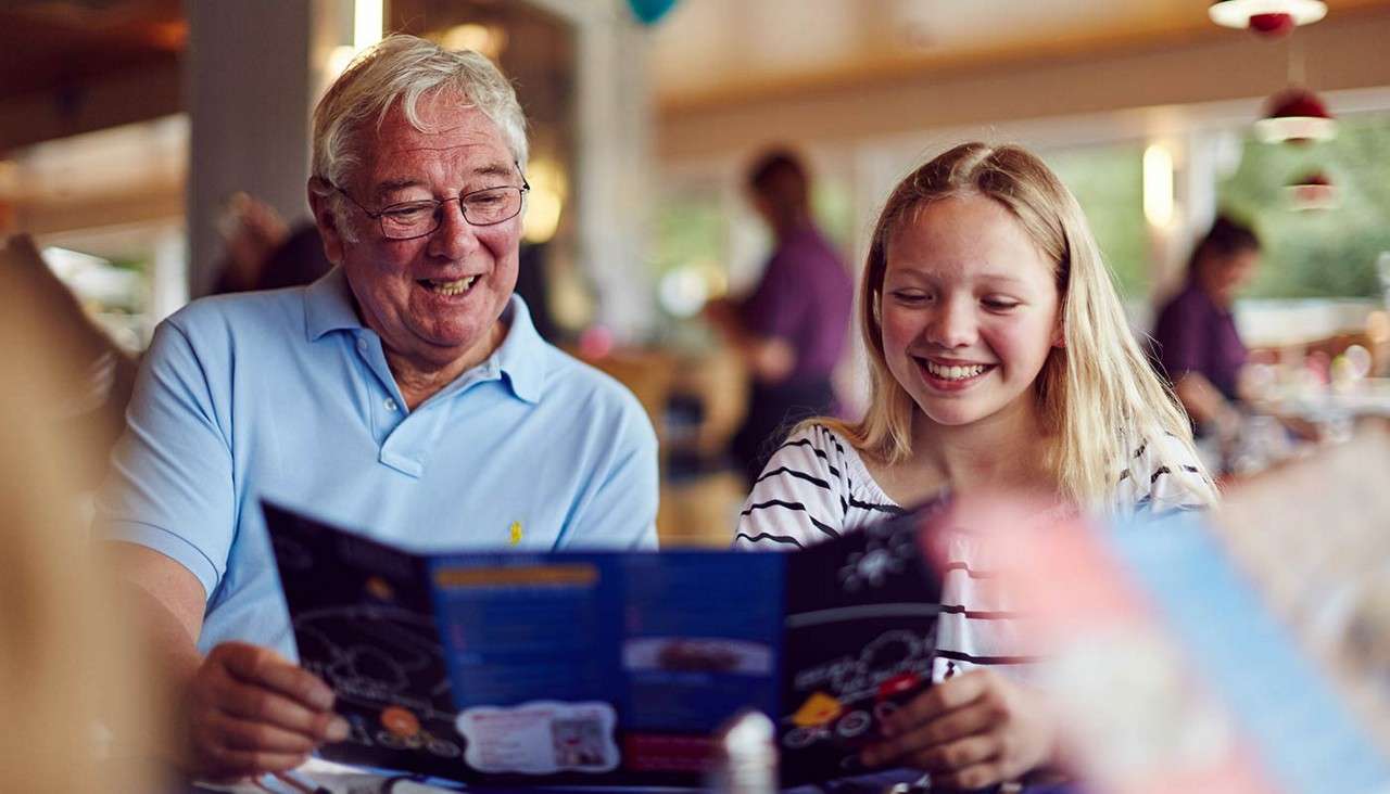 Family having a meal at the Pancake House