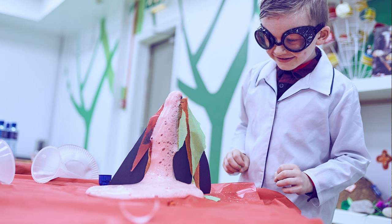 Child doing an experiment