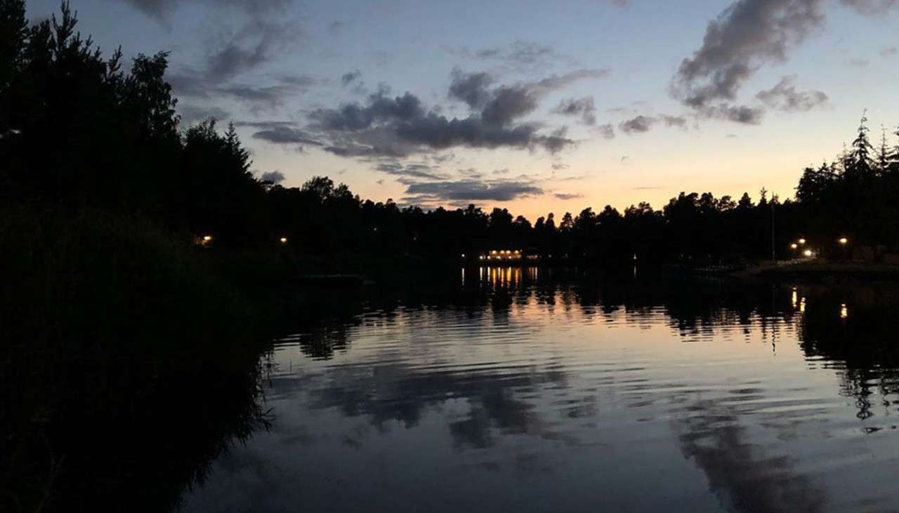 Whinfell lake at sunset