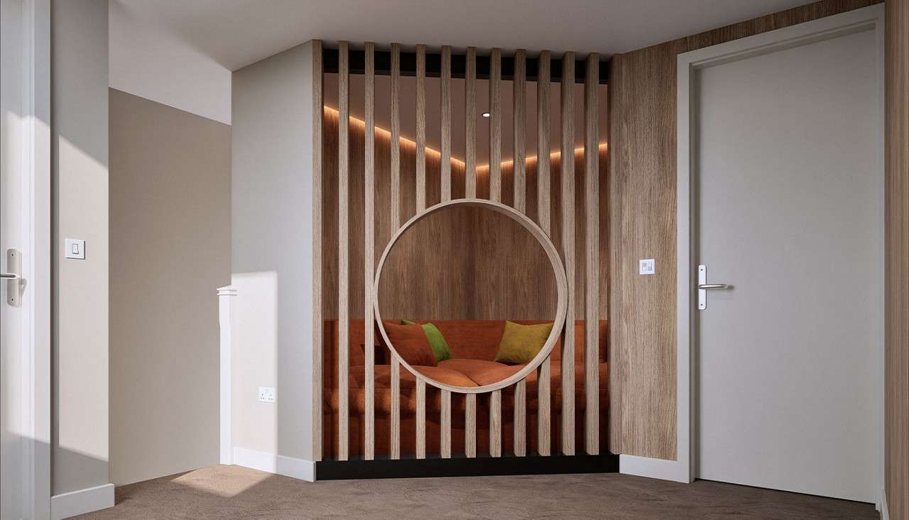 CGI generated image of the snuggle pod.