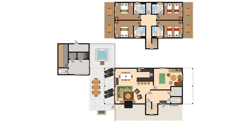 4 bedroom exclusive lodge floor plan 