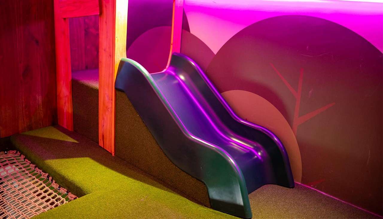 Children's slide in the bedroom.