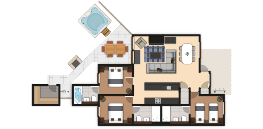 3 bedroom New Style Executive Lodge with hot tub Center