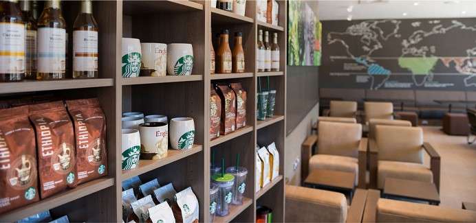 Interior of a Starbucks