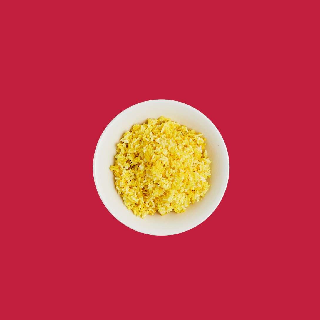 Yellow Pilau rice.
