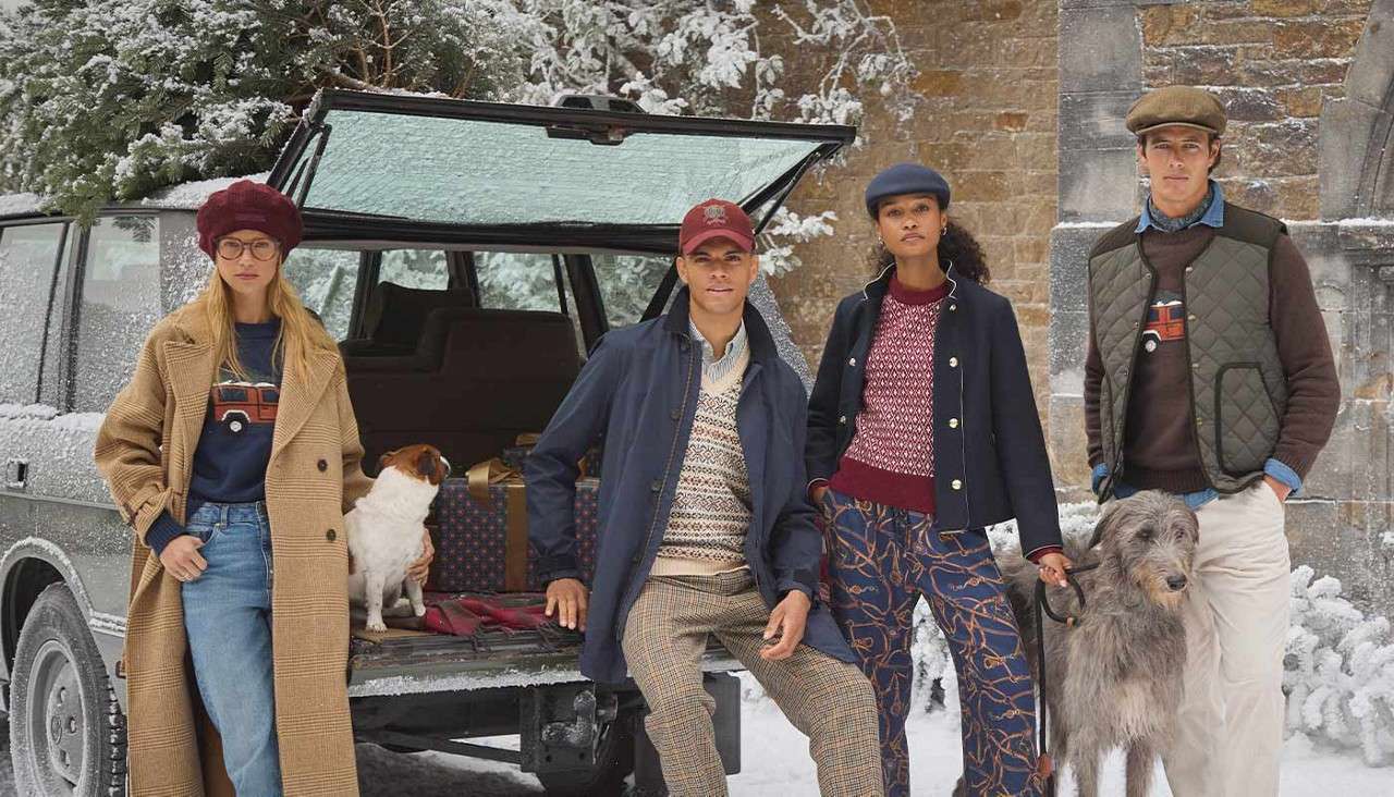 Models wearing the Joules winter range.