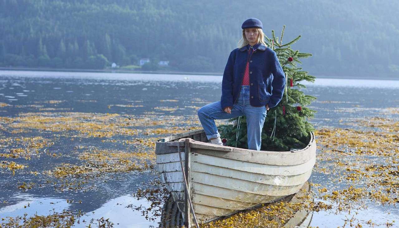Model wearing the Joules winter range.