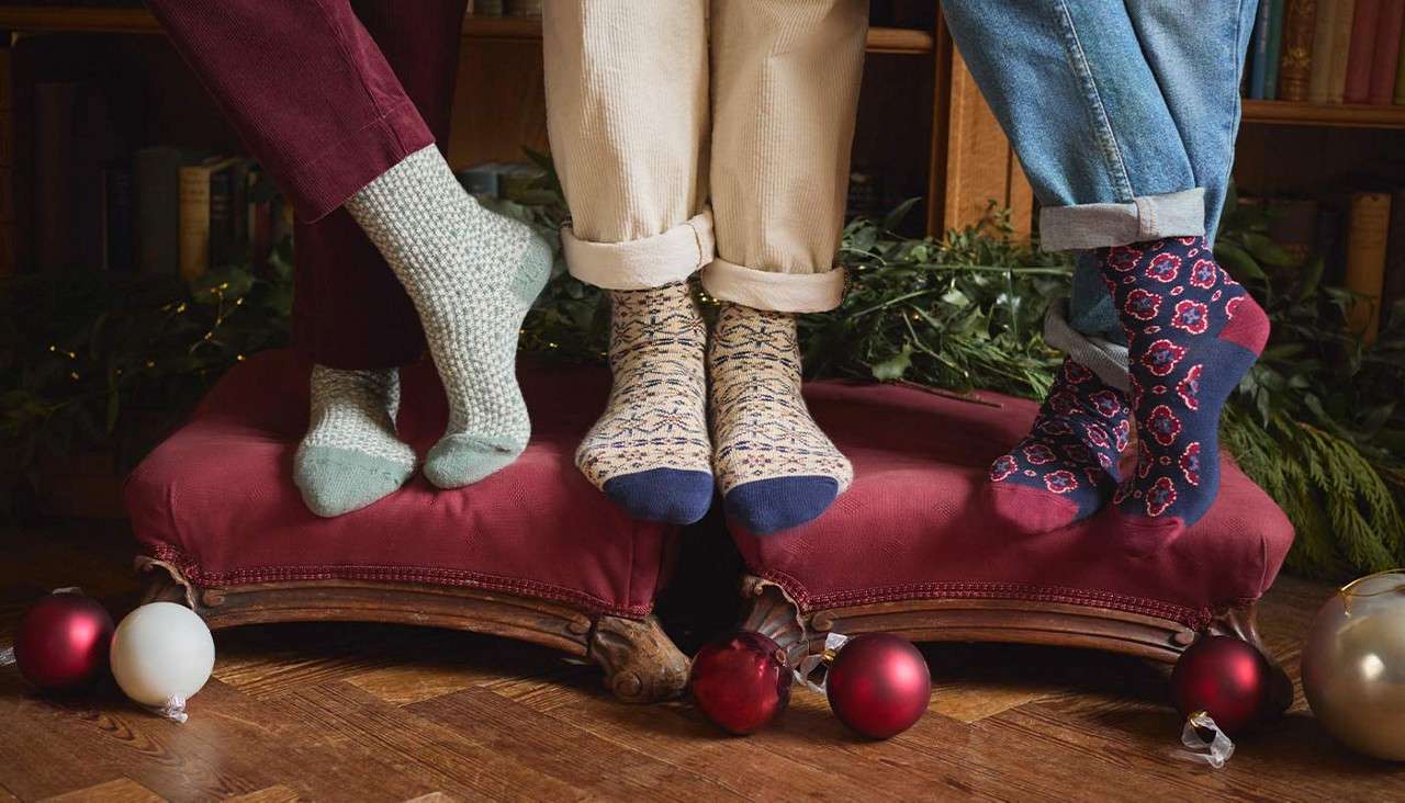 Models wearing the Joules winter range.