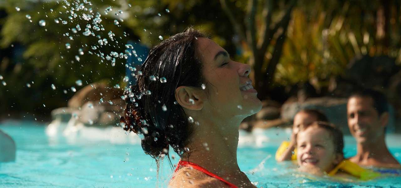A woman in the Subtropical Swimming Paradise