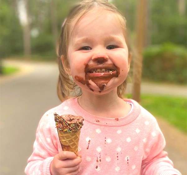 A child eating an ice cream 