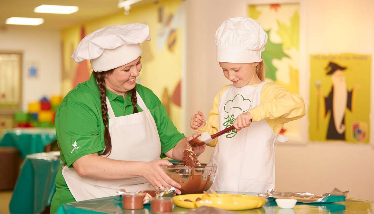 Two chocolate chefs making Easter treats