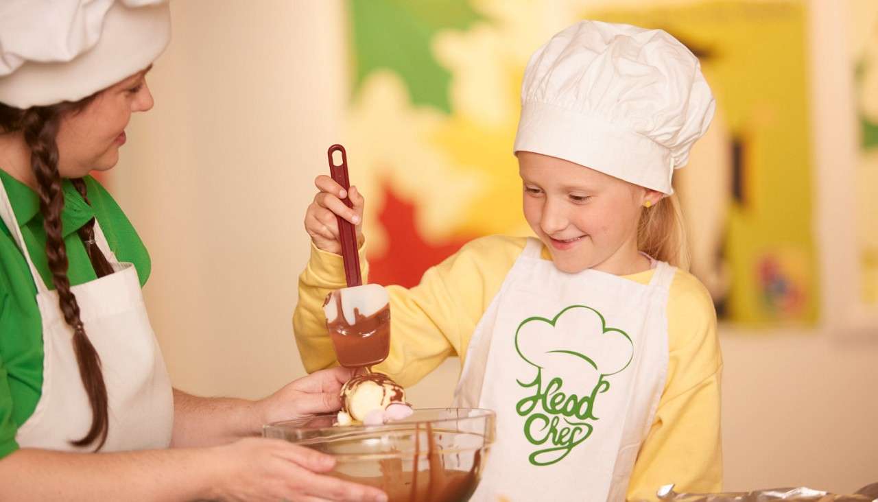 Two chocolate chefs making Easter treats