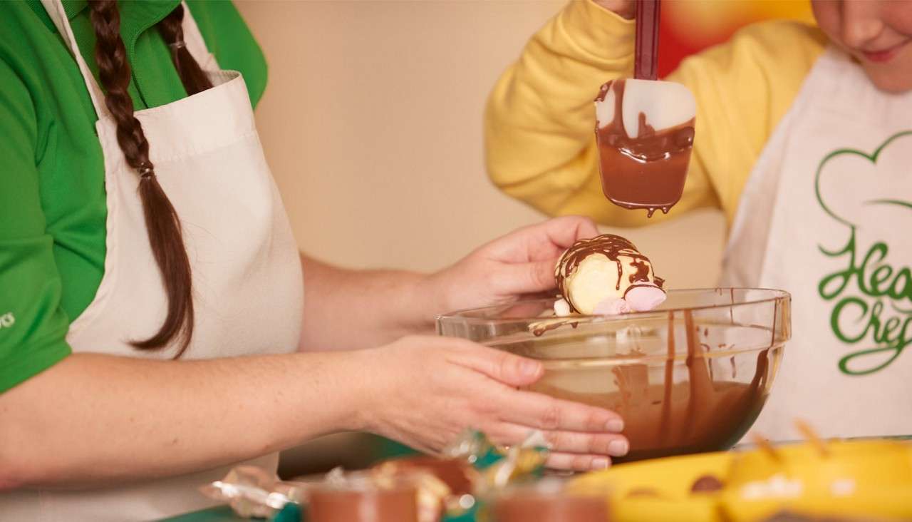 Two chocolate chefs making Easter treats