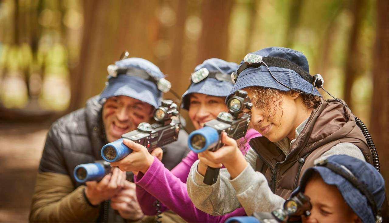 Family taking part in Laser Combat
