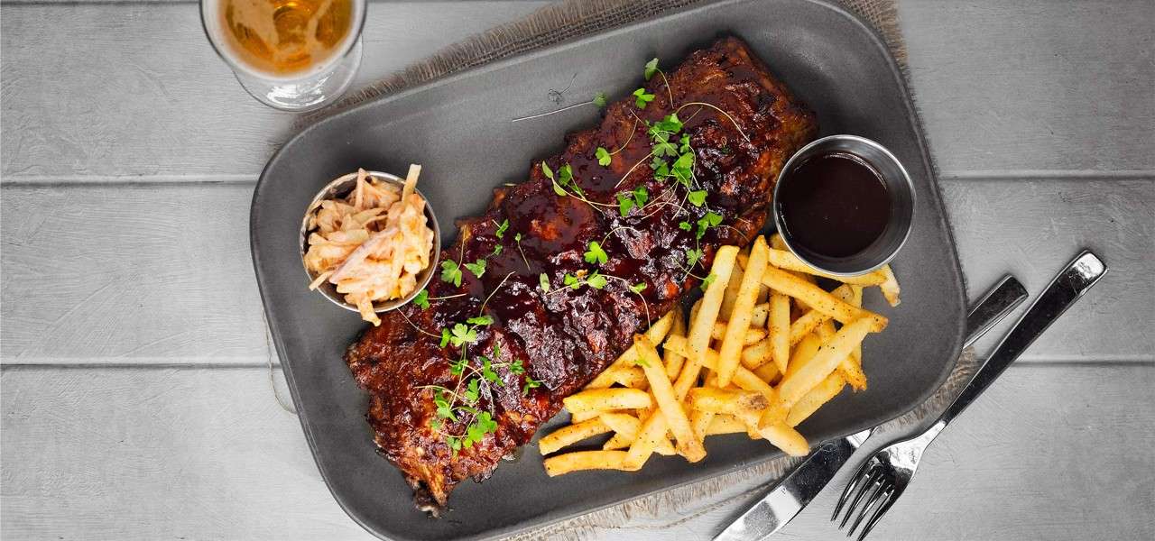 Huck's ribs and fries