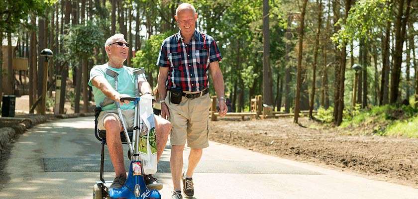 Man on mobility scooter