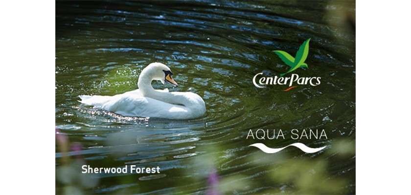 An image of the Sherwood Forest gift card, a swan floating on a lake