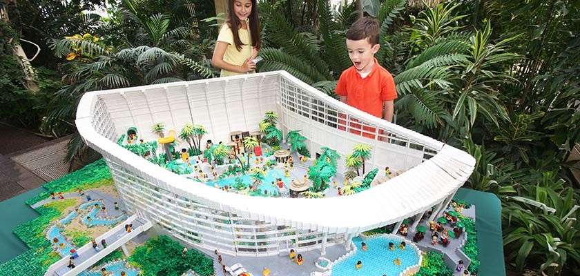 Lego model of the Subtropical Swimming Paradise at Longford Forest