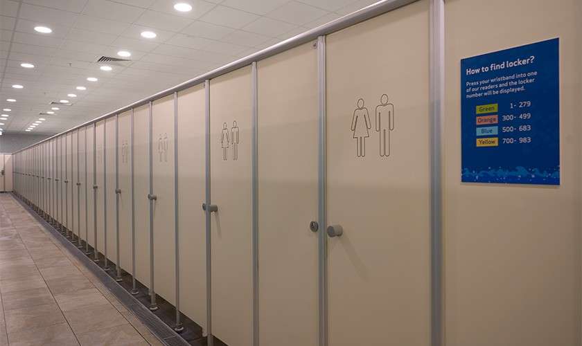 Changing rooms in the Subtropical Swimming Paradise.