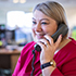 A woman in our contact centre on the phone to a customer.