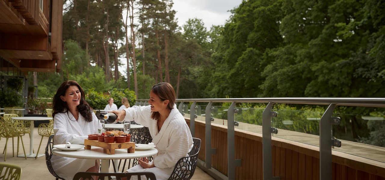 People sitting outside on the terrace