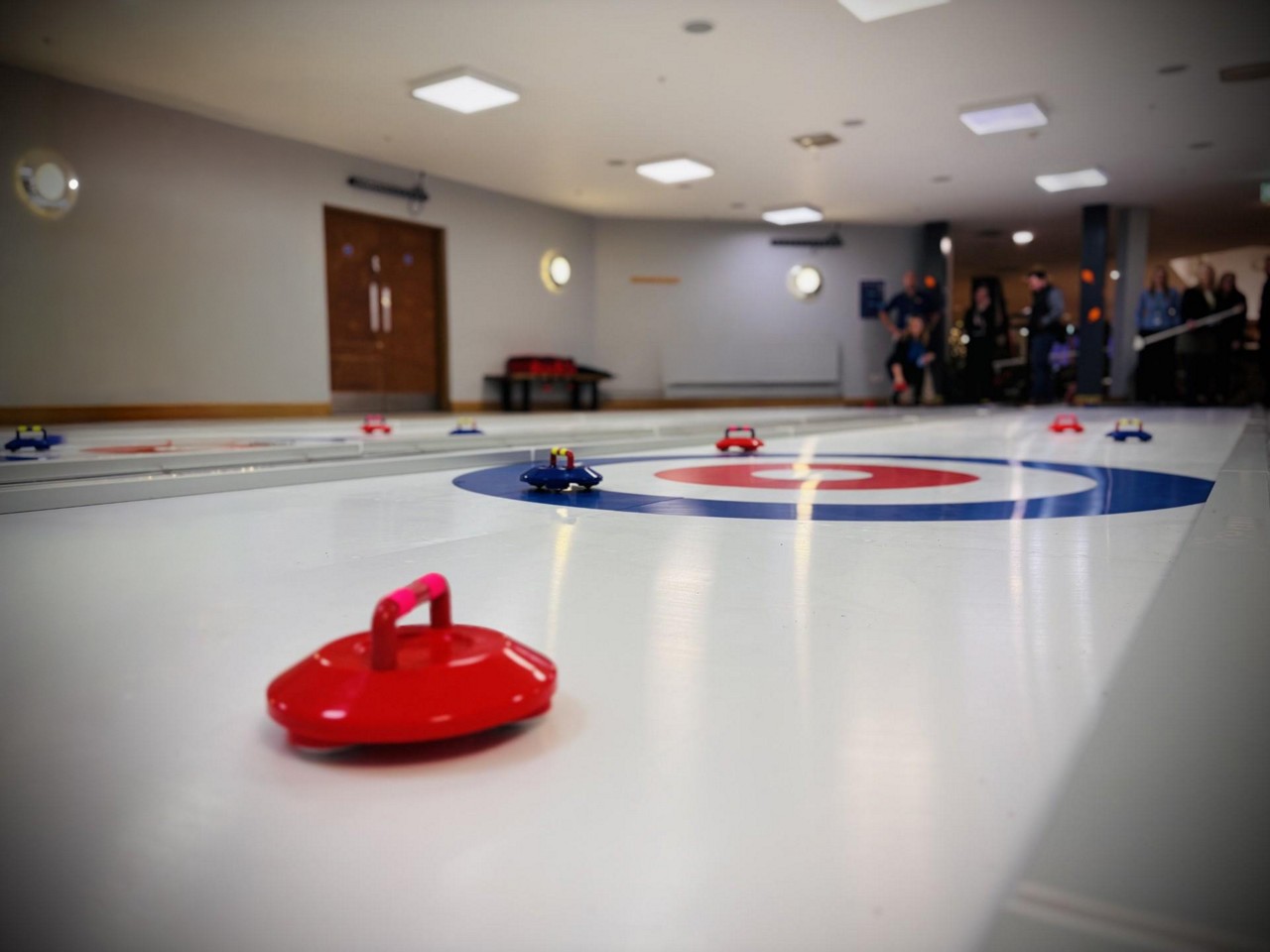 Curling stones on the ice