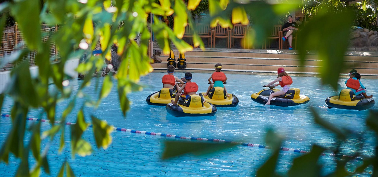 Mini jet skis in thr water