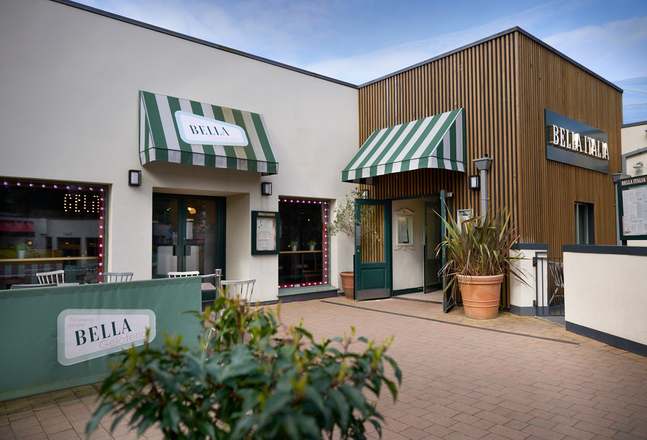 Exterior of the bella Italia restaurant