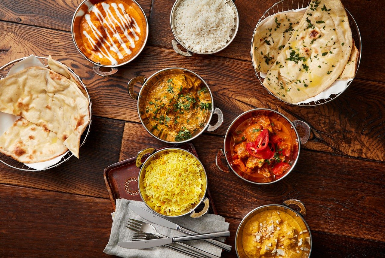 different dishes on a wooden table