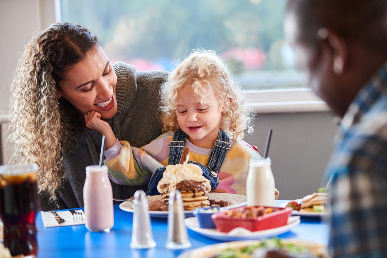 f&b family meal at the pancake house (school age & pre-school)